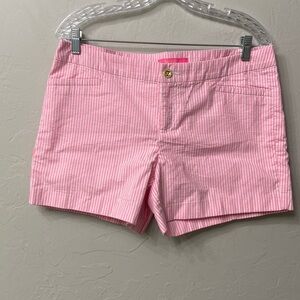Lilly Pulitzer Kelly short pink tropics seersucker size 10. NWT.
